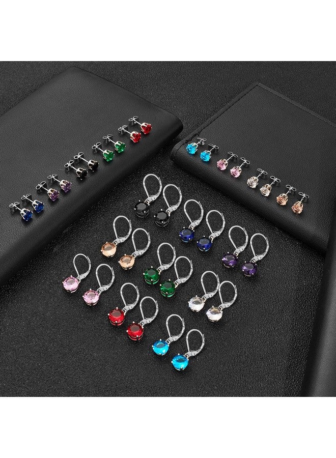 KesaPlan Multicolor Crystal Dangle Earrings And Studs For Women 929 Silver Hypoallergenic Dangle Earrings Leverback Earring - Image 3