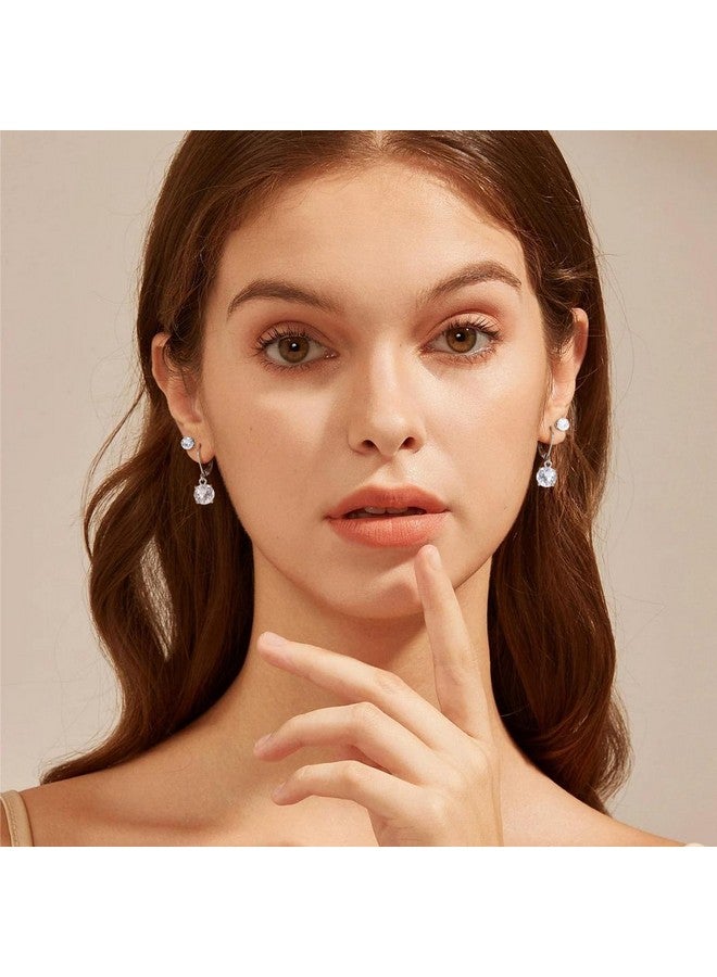 KesaPlan Multicolor Crystal Dangle Earrings And Studs For Women 929 Silver Hypoallergenic Dangle Earrings Leverback Earring - Image 5