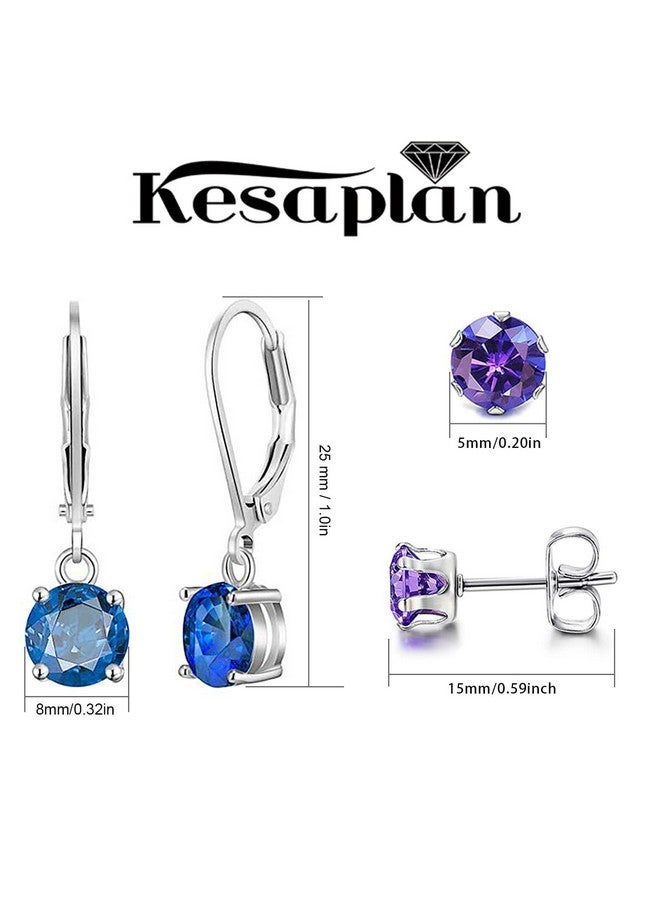 KesaPlan Multicolor Crystal Dangle Earrings And Studs For Women 929 Silver Hypoallergenic Dangle Earrings Leverback Earring - Image 2