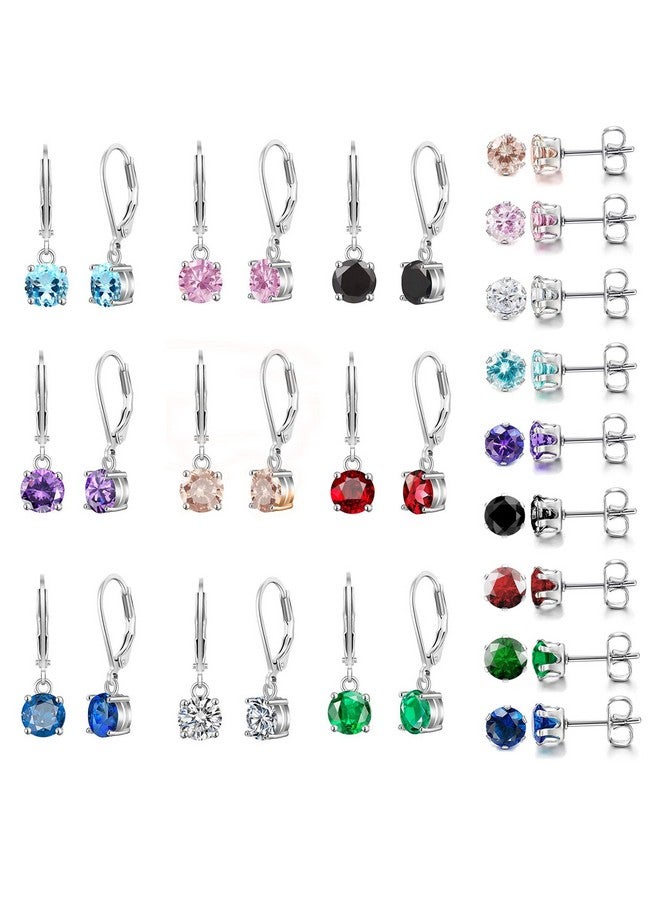 KesaPlan Multicolor Crystal Dangle Earrings And Studs For Women 929 Silver Hypoallergenic Dangle Earrings Leverback Earring - Image 1