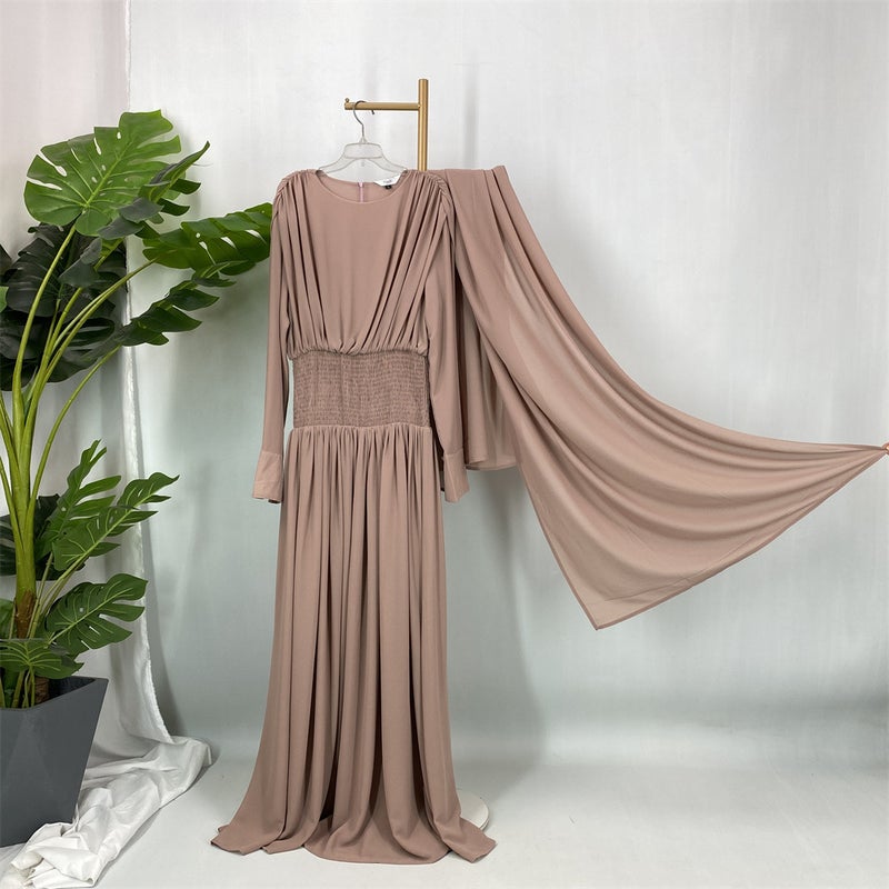 monica fashion New Fashion Kaftan Chiffon Dress With Headscarf - Image 1