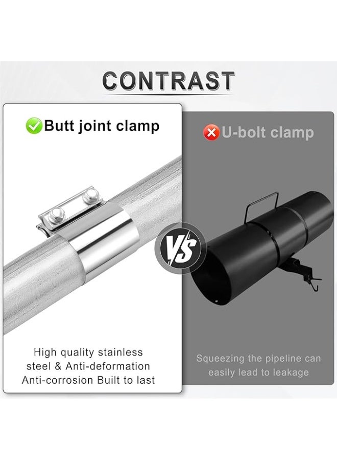 2.5 "Exhaust Clamp 304 Stainless Steel Heavy-Duty Lap Joint Band Clamp Used for Mufflers Catalytic Converters Exhaust Pipes 1 Pack - Image 5