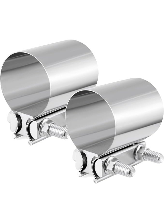 2.5 "Exhaust Clamp 304 Stainless Steel Heavy-Duty Lap Joint Band Clamp Used for Mufflers Catalytic Converters Exhaust Pipes 1 Pack - Image 1