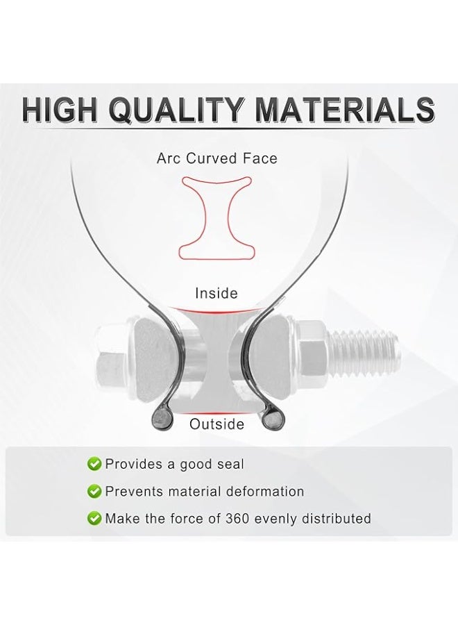 2.5 "Exhaust Clamp 304 Stainless Steel Heavy-Duty Lap Joint Band Clamp Used for Mufflers Catalytic Converters Exhaust Pipes 1 Pack - Image 4