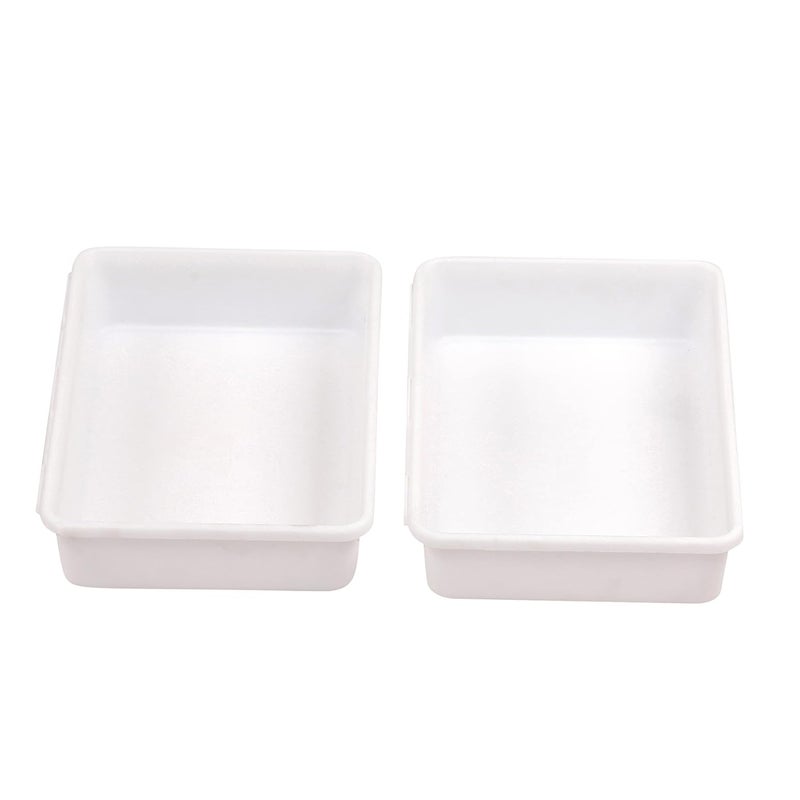 Cutting EDGE Plastic Set of 2 White Interlocking Drawer Organizer for Cosmetics Desk Storage Set Divider or Separator Trays for Household Kitchen Office - Image 1