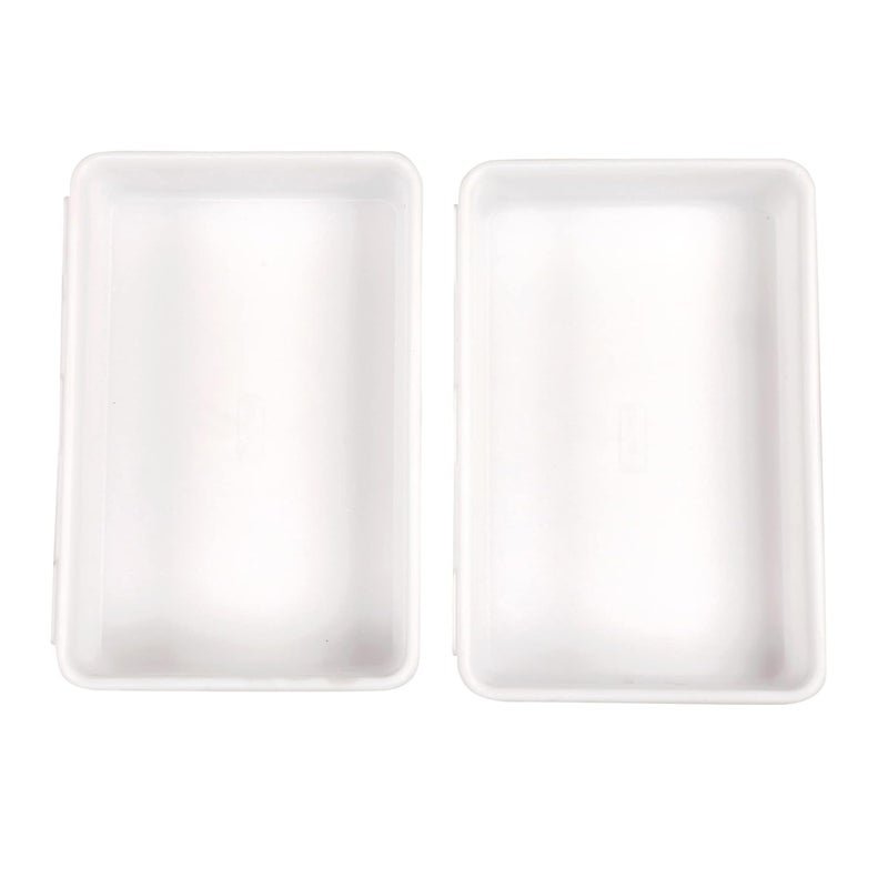 Cutting EDGE Plastic Set of 2 White Interlocking Drawer Organizer for Cosmetics Desk Storage Set Divider or Separator Trays for Household Kitchen Office - Image 4