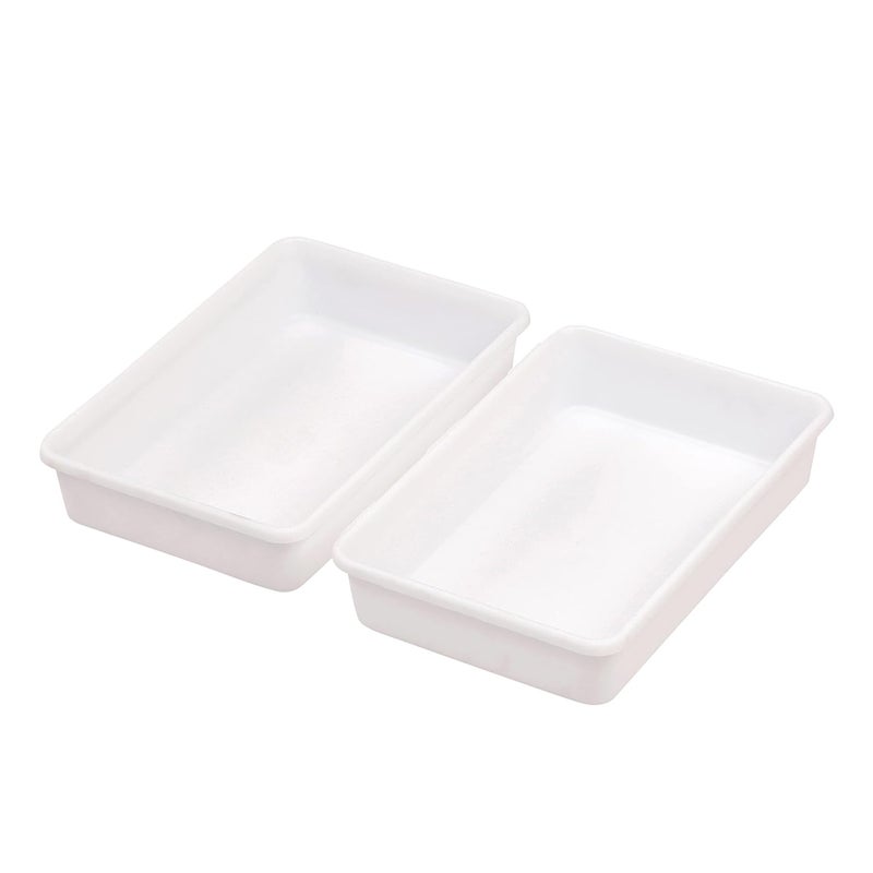 Cutting EDGE Plastic Set of 2 White Interlocking Drawer Organizer for Cosmetics Desk Storage Set Divider or Separator Trays for Household Kitchen Office - Image 3