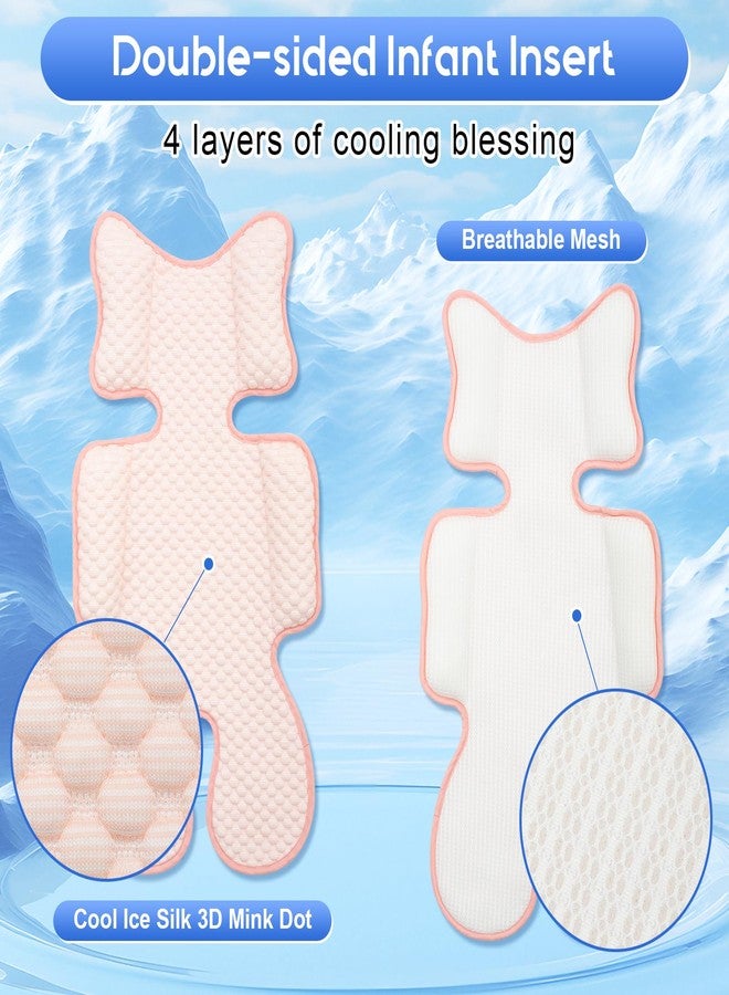 Kaseeous Baby Car Seat Cooling Pad, Mink Dot Carseat Cooler Mat for Girls Boys, Stroller Pad with 3D Breathable Mesh, Multifunctional Infant Insert Liner for Summer - Image 2