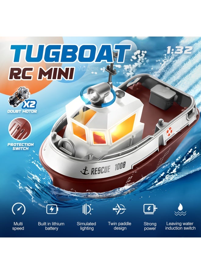 1:32 Scale Mini Rc Boat – 2.4ghz Remote Control Toy With Led Lights – Ideal Christmas Or New Year'S Gift For Kids - Image 3
