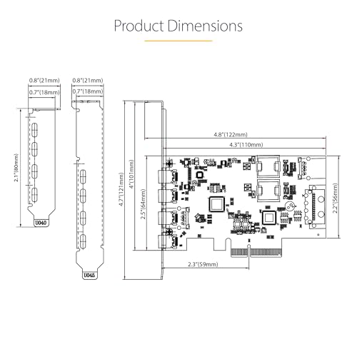StarTech.com 5-Port USB PCIe Card, USB 3.2 10Gbps, PCI Express Card with 4X USB-C Ports, 1x USB-A Internal Port - Image 5