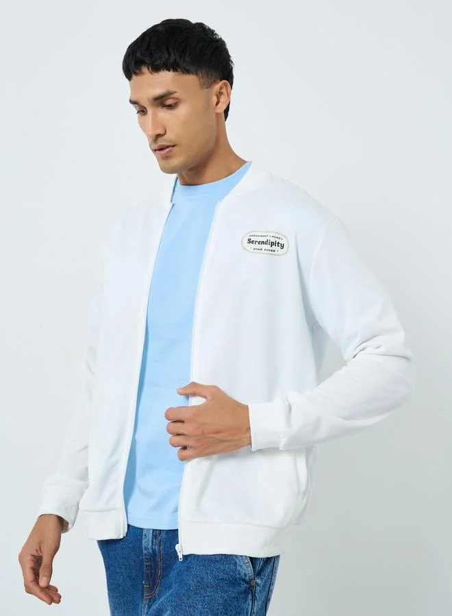 Take Two White Take Two Men White Zip Up Bomber Jacket for Men | Best Price UAE