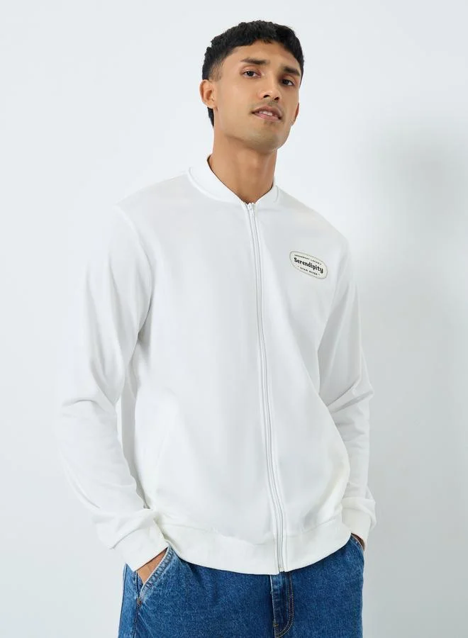 Take Two White Take Two Men White Zip Up Bomber Jacket for Men | Best Price UAE