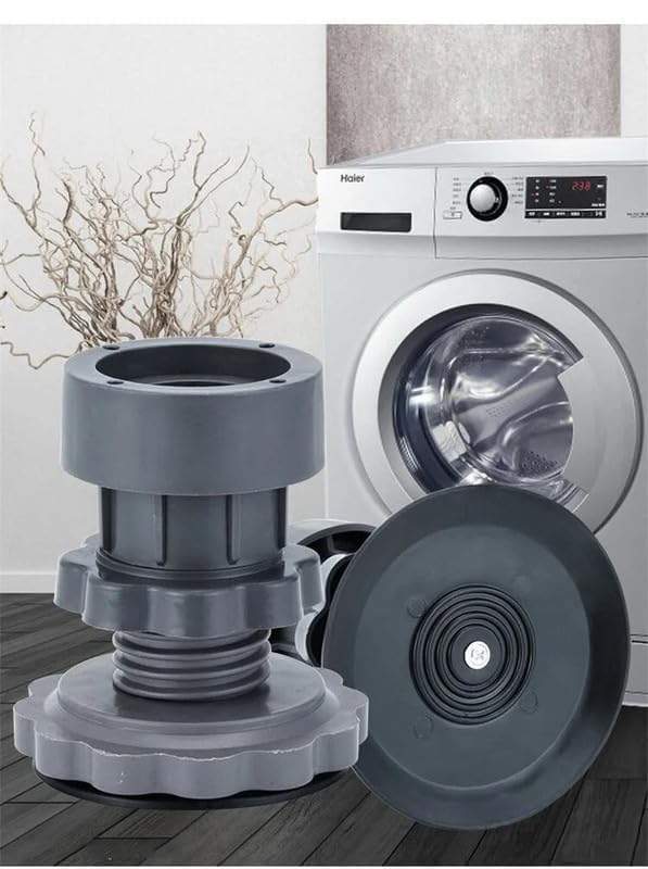 Emcrovi Washing Machine Vibration Pads Anti Vibration Pads for Washing Machine Support Adjustable Dryer Shock Noise Cancelling Pads AntiWalk Protects Pedestals AntiSlip Rubber Feet 4 Pcs - Image 4