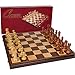 Best Chess Set Abigail Chess Inlaid Wood Folding Board Game with Pieces 21 Inch Set - Image 3