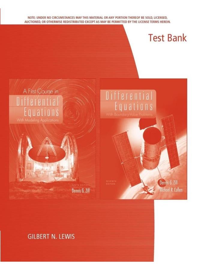 TestBank T/A Differential Equations with Boundary-Value Problems