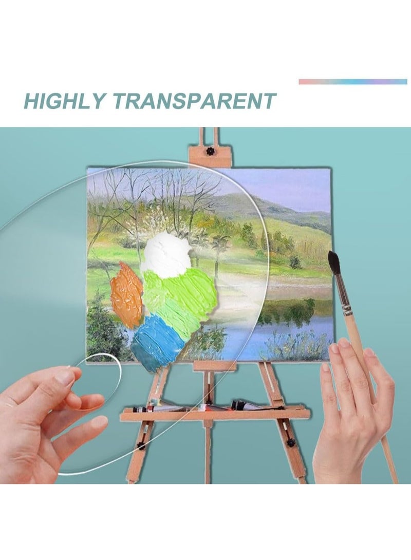 FAYET 2-Pack Clear Acrylic Paint Palettes, Transparent Non-Stick Mixing Trays with Thumb Hole, Wet Palette Style for Acrylic/Oil/ Watercolor, Artists, Students & Kids Crafts (30×20cm) - Image 2