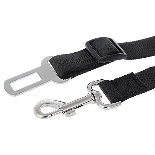 WapaW Dog Seat-Belt, Adjustable Black Nylon Vehicle Tether For Pets, Cat Car Restraint Lead (Pack Of 2, Black, 12 Cm) - Image 2