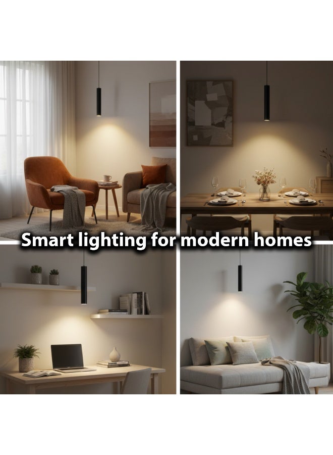 ALFRIDAY Minimal Cylinder Pendant Light — 15W Integrated LED, Matte Black, 3000K, Surface Mount - Image 3