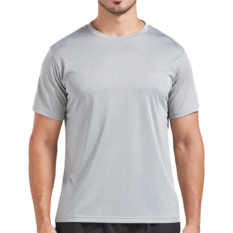 AKAWOOKO 5 Pack Men's Dry Fit T Shirts Athletic Running Gym Workout Short Sleeve Tee Shirts for Men (US, Alpha, Medium, Regular, Regular, Set 4) - Image 3