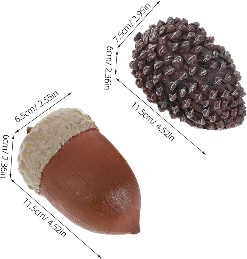 توتوريتي 2 قطعة صندوق إخفاء المفاتيح على شكل مخروط الصنوبر واقعي شكل جوزة البلوط ديكور المنزل والحديقة الخارجية - Image 3