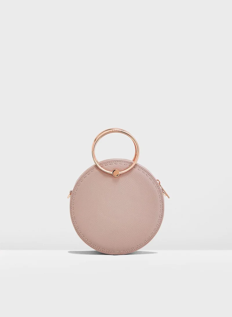 Ted Baker Melliaa Suede Stab Stitch Circle Crossbody