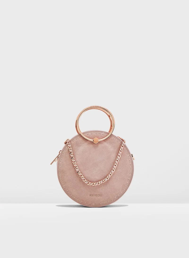Ted Baker Melliaa Suede Stab Stitch Circle Crossbody
