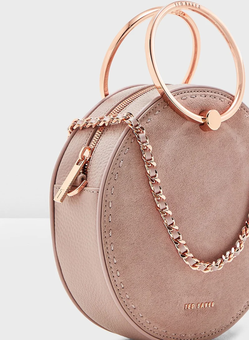 Ted Baker Melliaa Suede Stab Stitch Circle Crossbody