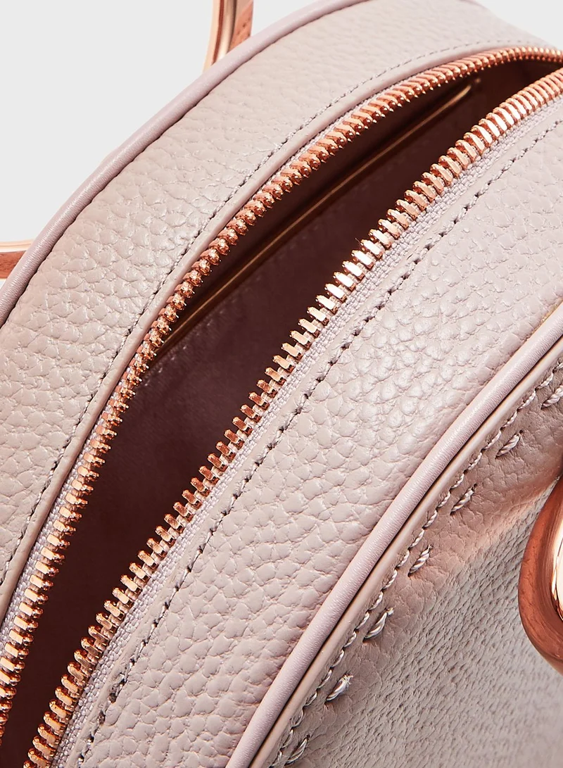 Ted Baker Melliaa Suede Stab Stitch Circle Crossbody