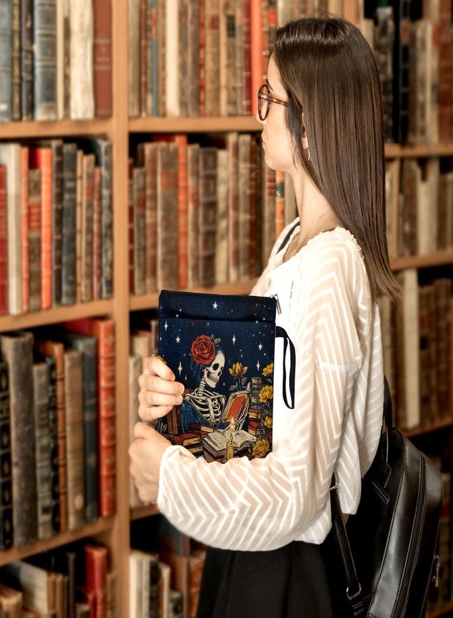 هدايا أكاديمية داكنة للنساء من محبات الكتب، حقيبة غلاف كتاب للقارئ للمعلمين وأمناء المكتبات، غلاف حماية لكتب التارو ذات الغلاف الورقي مع جيب للمقبض، مستلزمات قراءة للطلاب - Image 4