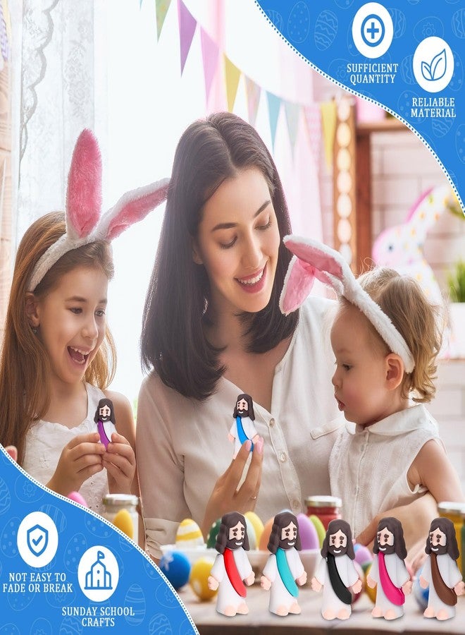 Barydat 300 Pack Mini Jesus Figurines Bulk Tiny Jesus Figures Christ Savior Religious Party Favors Pocket Rubber Toys to Hide and Seek for Easter Church Sunday School Baptism Gifts(Multicolor) - Image 3