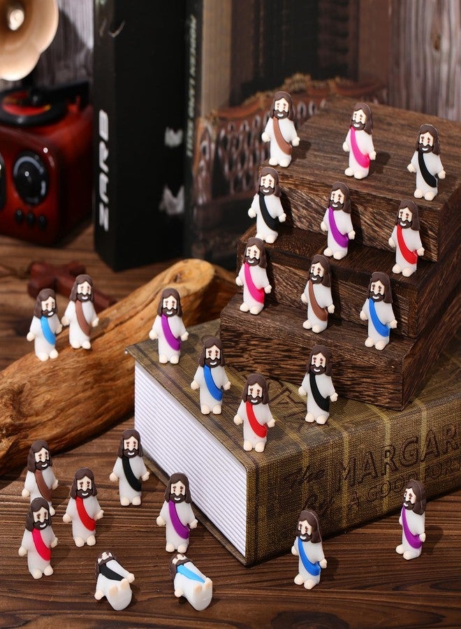 Barydat 300 Pack Mini Jesus Figurines Bulk Tiny Jesus Figures Christ Savior Religious Party Favors Pocket Rubber Toys to Hide and Seek for Easter Church Sunday School Baptism Gifts(Multicolor) - Image 5