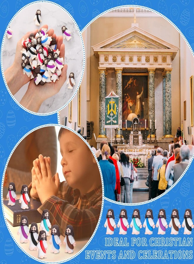 Barydat 300 Pack Mini Jesus Figurines Bulk Tiny Jesus Figures Christ Savior Religious Party Favors Pocket Rubber Toys to Hide and Seek for Easter Church Sunday School Baptism Gifts(Multicolor) - Image 4