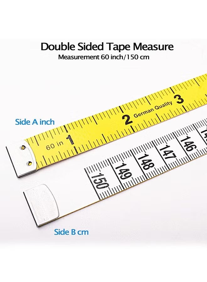 واي جيه شريط قياس قياس الجسم، مزدوج اللون مزدوج المقياس شريط قياس قياس الجسم شريط قياس الجسم، شريط القياس شريط قياس الجسم، شريط القياس شريط خياطة قياس، 60 بوصة/150 سم شريط قياس الخياطة - Image 2