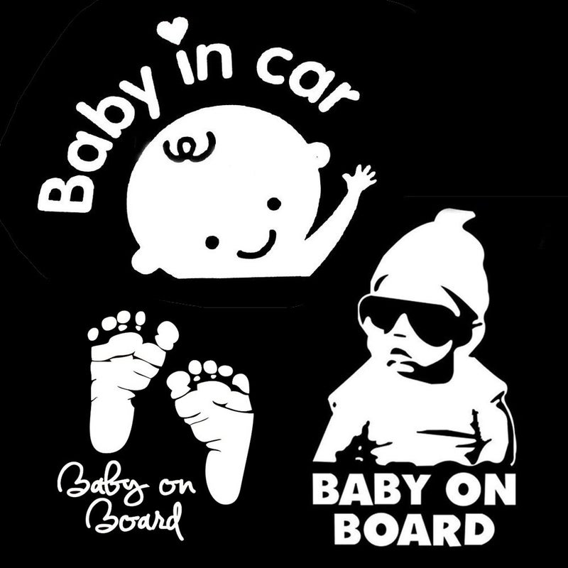 Baby on Board Baby in Car Car Window Decal Stickers  3 Pack