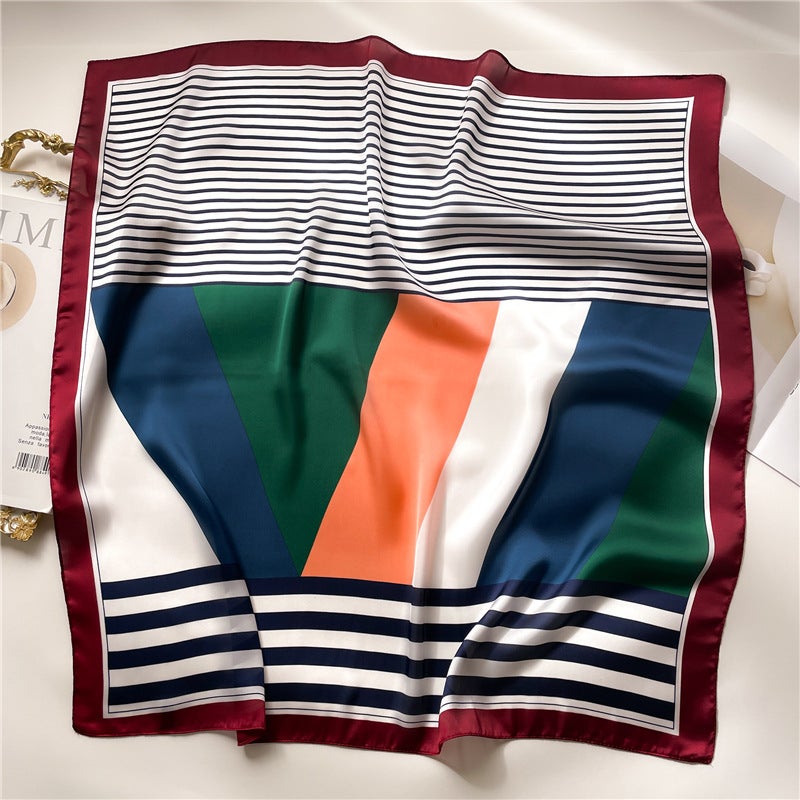 Factory wholesale scarves ladies scarf shawls 70cm Korean small square silk satin printed spring and summer sunscreen scarf  - Image 1