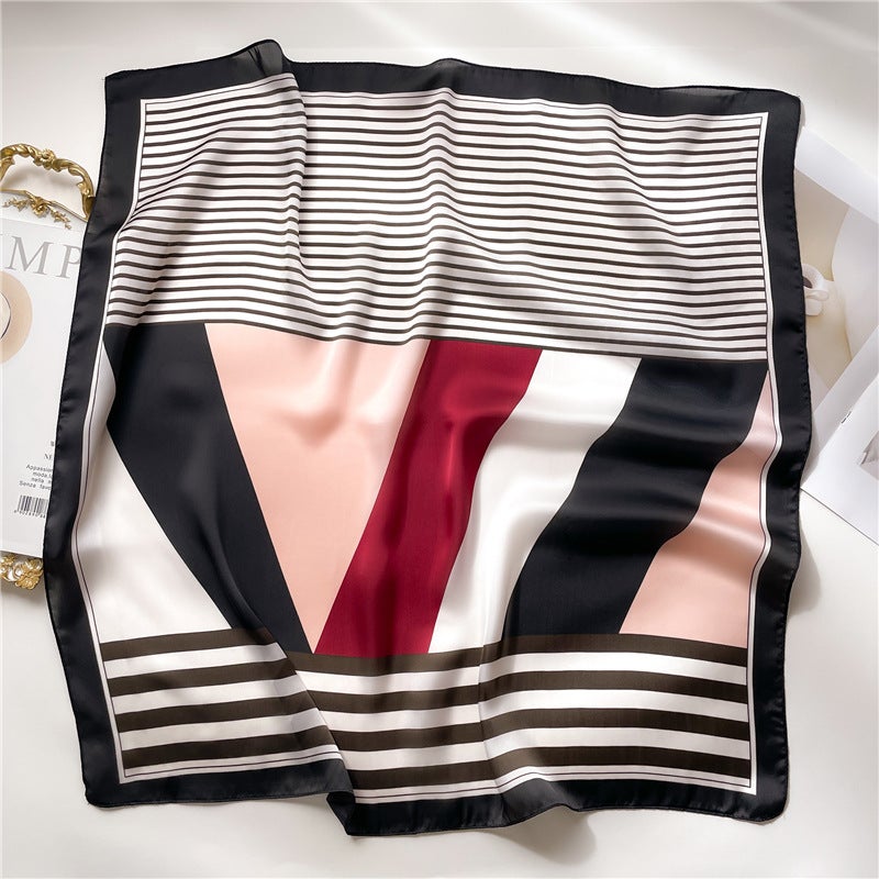 Factory wholesale scarves ladies scarf shawls 70cm Korean small square silk satin printed spring and summer sunscreen scarf  - Image 2
