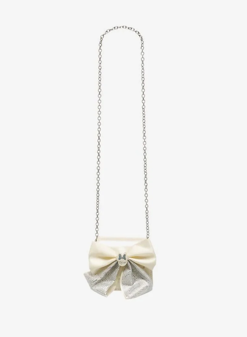 Disney WHITE Minnie Mouse School Crossbody Bag With Chain Strap - 7x11x13.5 CM for Women | Best Price UAE