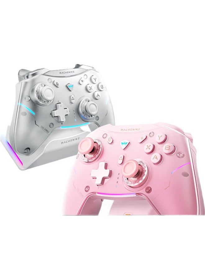 MACHENIKE Engineer G5Pro Max Wireless Bluetooth Game Controller, Switch Pro Xbox Controller, Wired Computer Pc Mobile Ns Steam Controller, With Charging Dock, White - Image 1