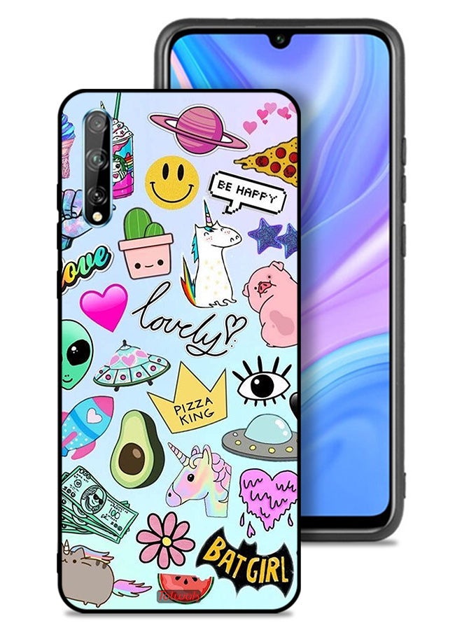 Tolwak Huawei Y8p Protective Case Cover Lovely Stickers - Image 1