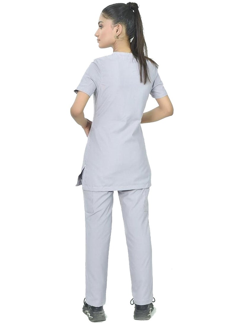SPACEDOUT MEDICAL SCRUB SET/ MILANO STYLE UNISEX V NECK CARGO TROUSER  - Image 3