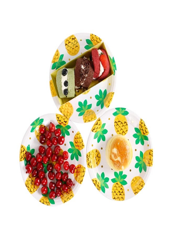 Geeklife Gold Pineapple Paper Disposable Party Plates, 9 inch Foil Decorative Dessert Fruit Plates Set,20 count - Image 5