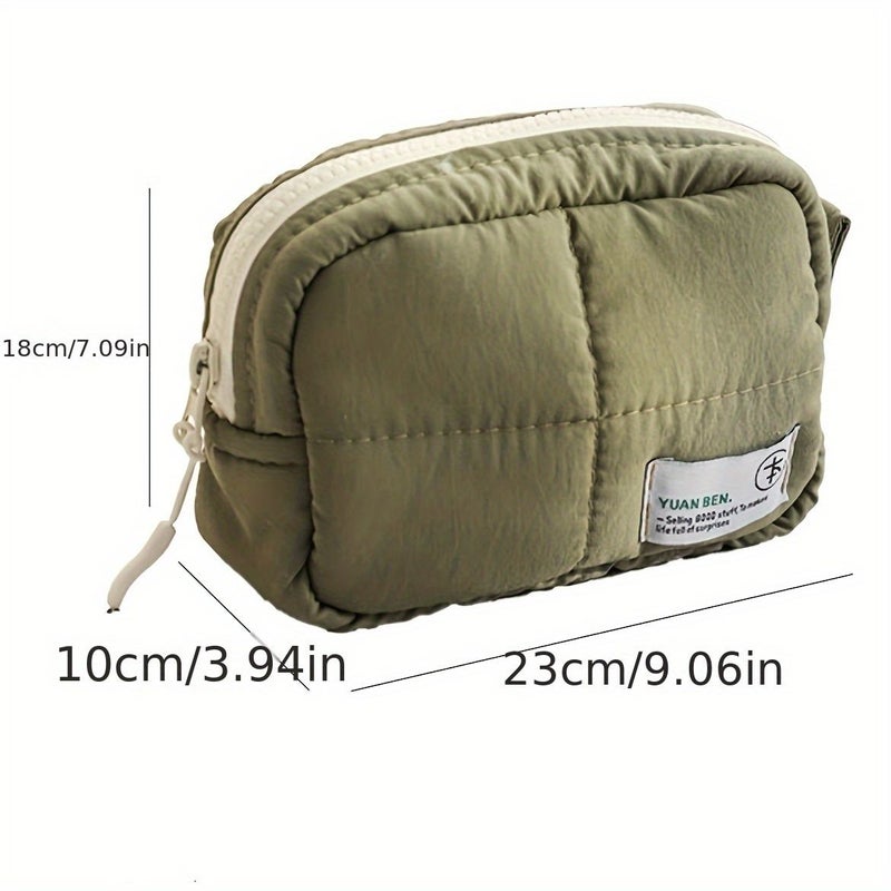 Light Blue Minimalist Large Travel Makeup Bag With Soft Texture And Ample Space Easy To Carry - Image 4
