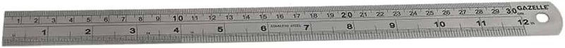 Gazelle 12 Inch Stainless Steel Ruler - Image 1
