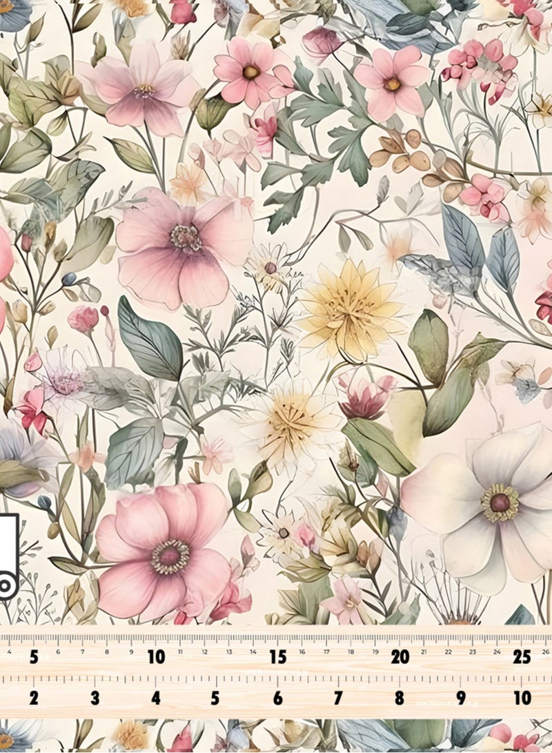 فيلاتو Ø¬Ù„Ø§Ø¨ÙŠØ© Ù…Ø®ÙˆÙŠØ± Ø§Ù„Ù„ÙŠÙ„ Ø¹Ø±Ø§Ù…Ù†ÙŠØŒ Ù‚Ù…Ø§Ø´ Ø­Ø±ÙŠØ± Ø¨Ø§Ù„ÙŠØ§Ø±Ø¯Ø©ØŒ Ø²Ù‡ÙˆØ± ÙˆØ±Ø¯ÙŠØ© Ø®Ø¶Ø±Ø§Ø¡ØŒ Ø®ÙŠØ§Ø·Ø©ØŒ Ø¹Ø±Ø¶ 58 Ø¨ÙˆØµØ© - Image 4