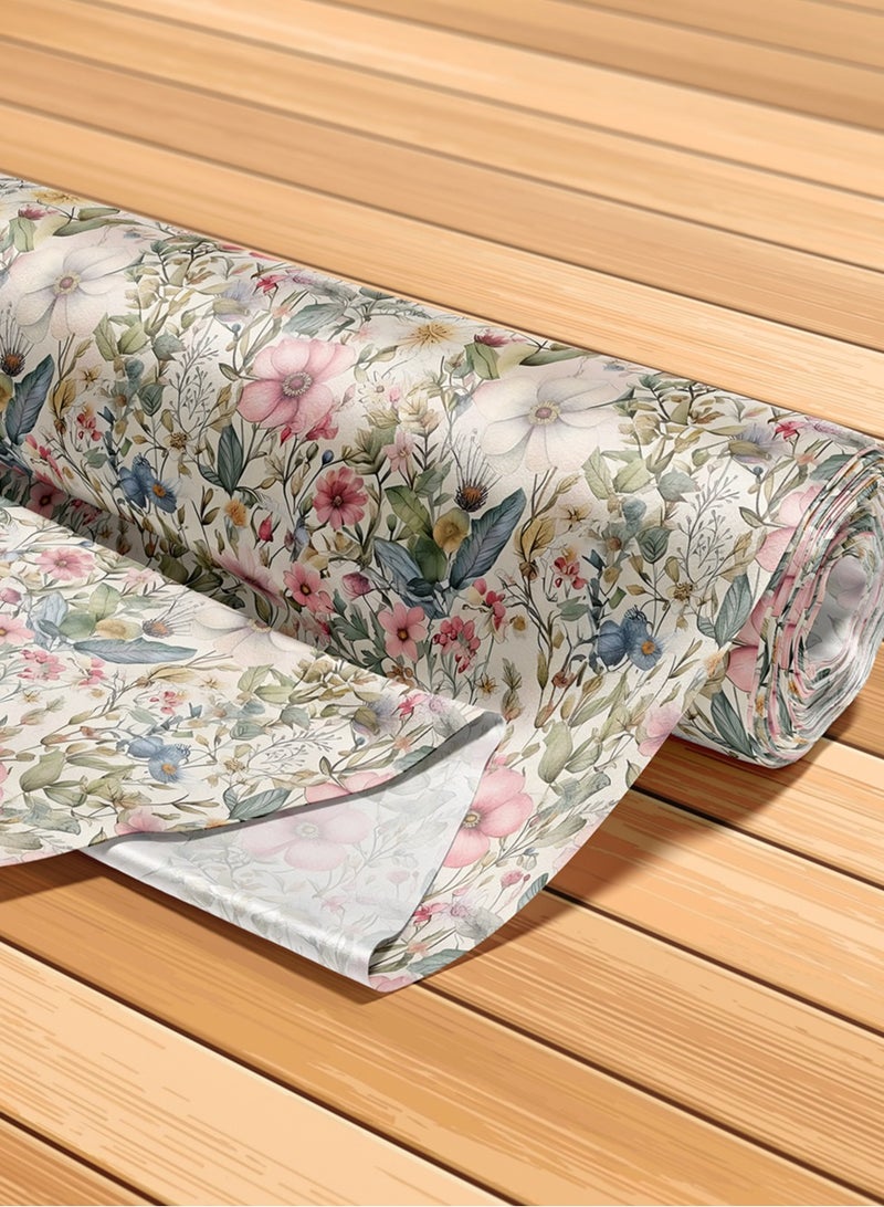 فيلاتو Ø¬Ù„Ø§Ø¨ÙŠØ© Ù…Ø®ÙˆÙŠØ± Ø§Ù„Ù„ÙŠÙ„ Ø¹Ø±Ø§Ù…Ù†ÙŠØŒ Ù‚Ù…Ø§Ø´ Ø­Ø±ÙŠØ± Ø¨Ø§Ù„ÙŠØ§Ø±Ø¯Ø©ØŒ Ø²Ù‡ÙˆØ± ÙˆØ±Ø¯ÙŠØ© Ø®Ø¶Ø±Ø§Ø¡ØŒ Ø®ÙŠØ§Ø·Ø©ØŒ Ø¹Ø±Ø¶ 58 Ø¨ÙˆØµØ© - Image 5