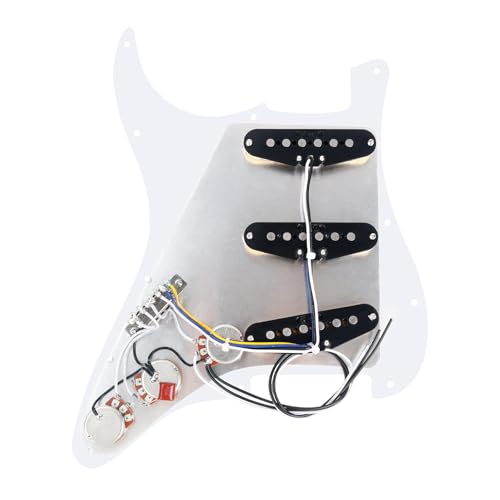 Banworks 4Ply Loaded SSS Pickguard Vintage F '60s Tones Prewired Strat Pickguard with Staggered Alnico 5 SSS Single Coil Pickups for Fender Stratocaster Electric Guitars JT/HBZC-01 Red Tortoiseshell - Image 4