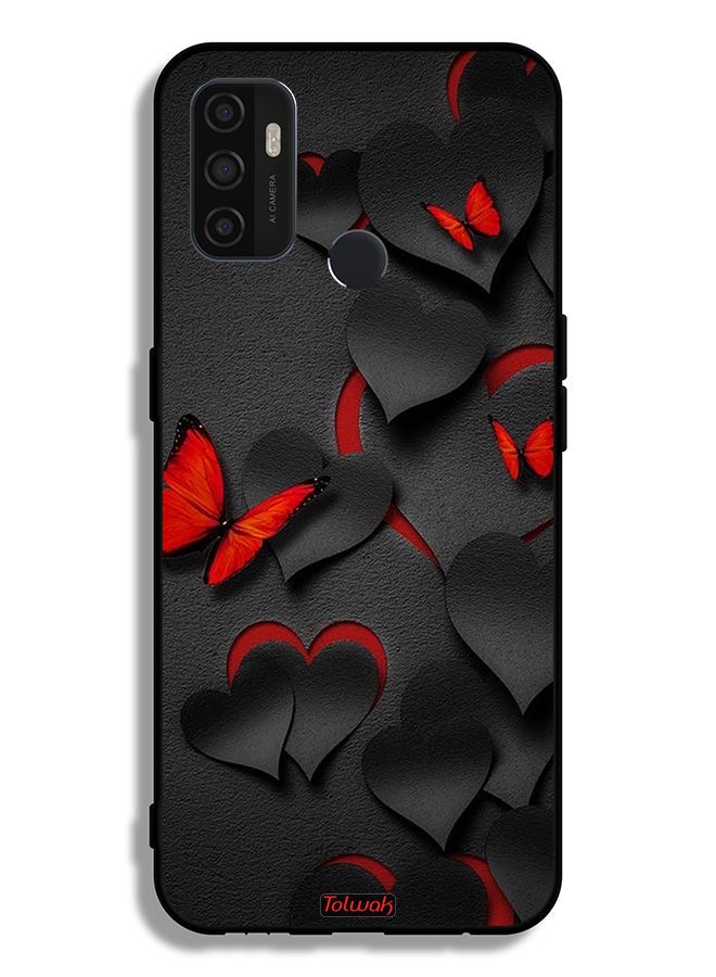 Tolwak Oppo A53 4G Protective Case Cover Hearts And Butterflies Pattern - Image 2