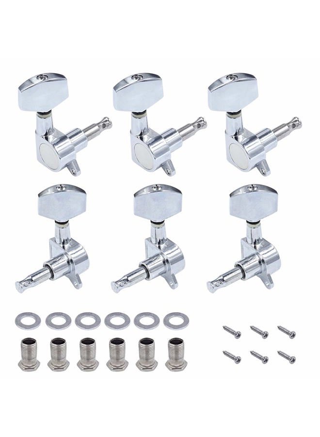 DGQ 3L3R 6 Pieces Acoustic Guitar String Tuning Pegs Machine Heads Knobs Tuning Keys Enclosed Locking Tuners for Electric or Acoustic Guitar - Image 1