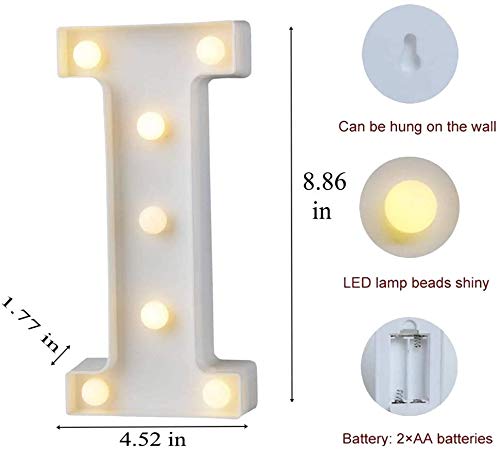 MIRADH Battery Powered LED Marquee Letter Lights, Warm White, I Love U Shapes (IU) - Image 5