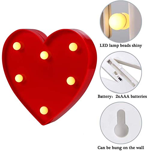 MIRADH Battery Powered LED Marquee Letter Lights, Warm White, I Love U Shapes (IU) - Image 3
